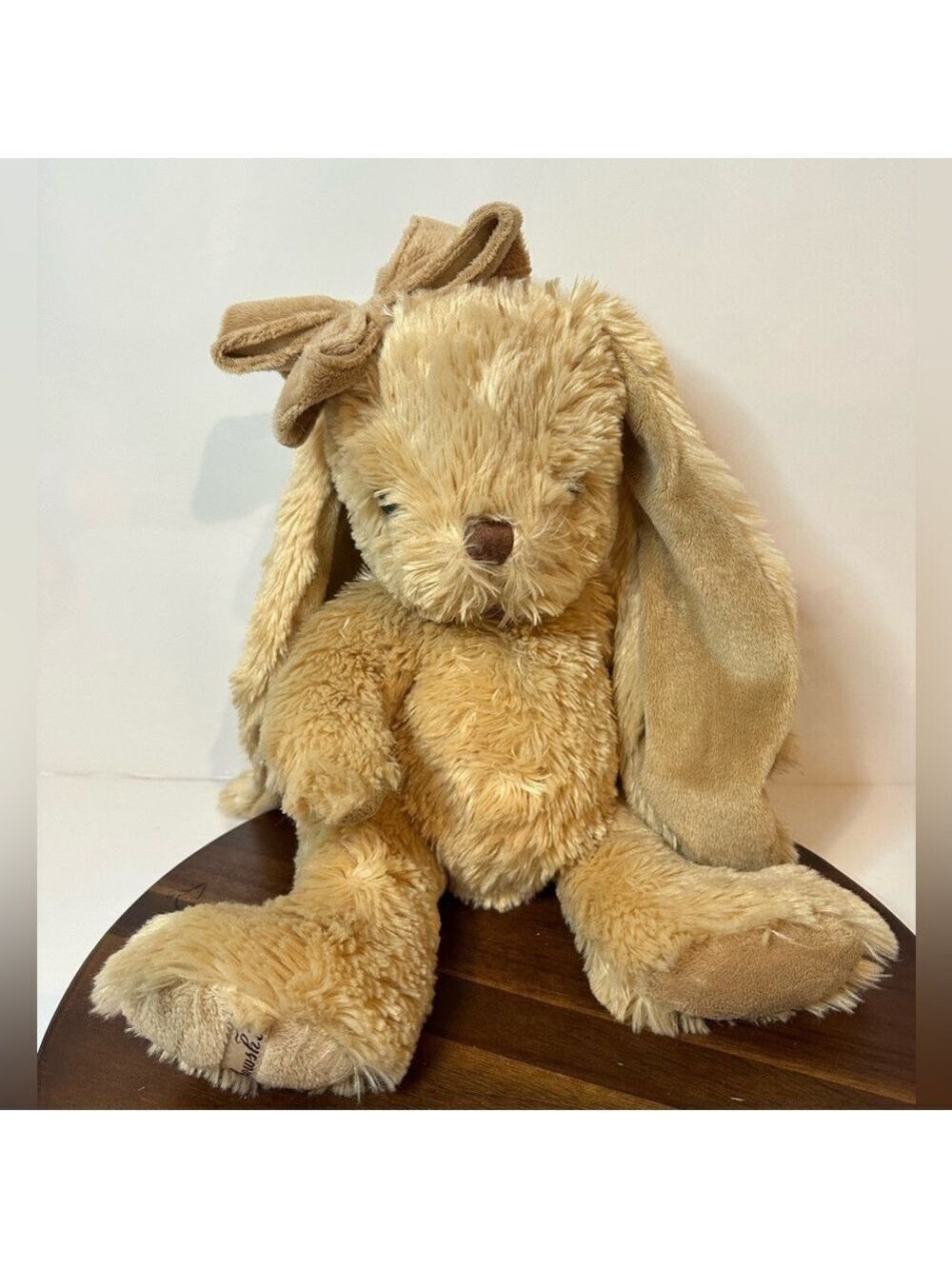 Bukowski Design Sweden Plush Bunny Soft Tan Stuffed Animal Bow Ear